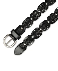 Sam Edelman Women's Western Double-e Link Braided Leather Belt