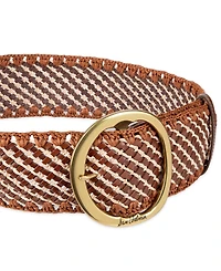 Sam Edelman Women's Raffia and Leather Woven Belt