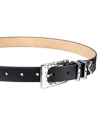 Sam Edelman Women's Hammered Metal Casual Leather Belt
