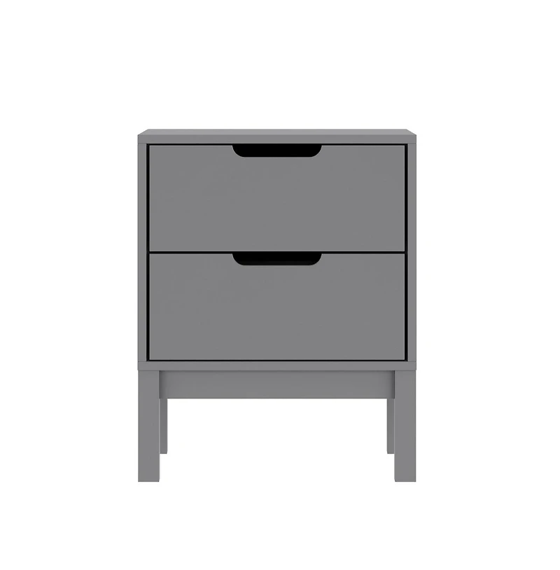 Samuel Kids Double-Drawer Night Stand With Solid Wood Frame