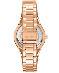 Dkny Women's Parsons Glitz Rose Gold-Tone Stainless Steel Bracelet Watch, 38mm