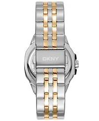 Dkny Women's Brooklyn Midi Light Blue Dial Gold Two-Tone Stainless Steel Bracelet Watch 34mm