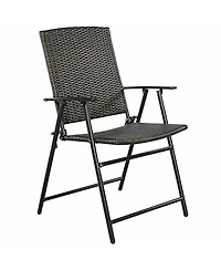 Set of 4 Rattan Folding Chairs