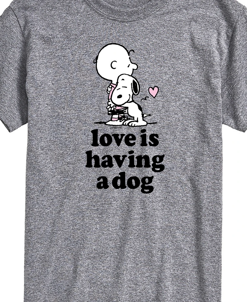 Airwaves Men's Peanuts Love Is Having a Dog Short Sleeve T-Shirt