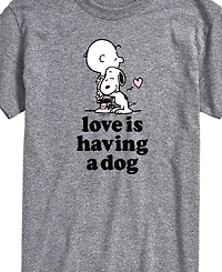 Airwaves Men's Peanuts Love Is Having a Dog Short Sleeve T-Shirt