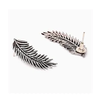 Sohi Women's Oxidised Leaf Drop Earrings