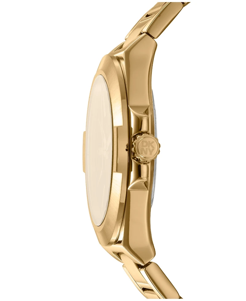 Dkny Men's Modernist Gold-Tone Stainless Steel Bracelet Watch, 42mm