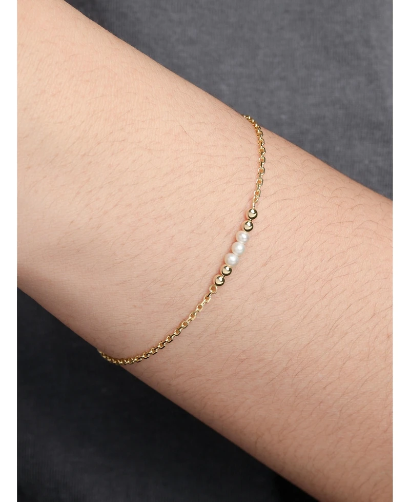 Devata Freshwater Pearl Chain Bracelet in 14K Gold, 6.5 in adj to 7.5 in
