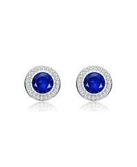 Classy Cubic Zirconia Round Halo Stud Earrings