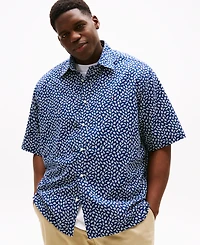 Tommy Hilfiger Men's Big & Tall Leaf-Pattern Linen Shirt