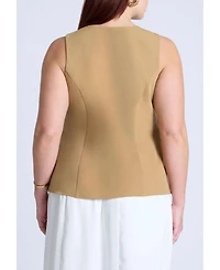 Eloquii Women's Button Detail Sleeveless Top