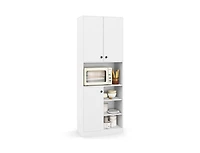 Kitchen Pantry Storage Cabinet – Microwave Stand with Open Shelves for Kitchen Organization