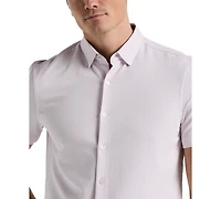 Perry Ellis Men's Slim-Fit Stretch Solid Button-Down Seersucker Shirt
