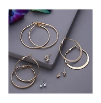 Sohi Women's Everyday Hoop Earrings Set