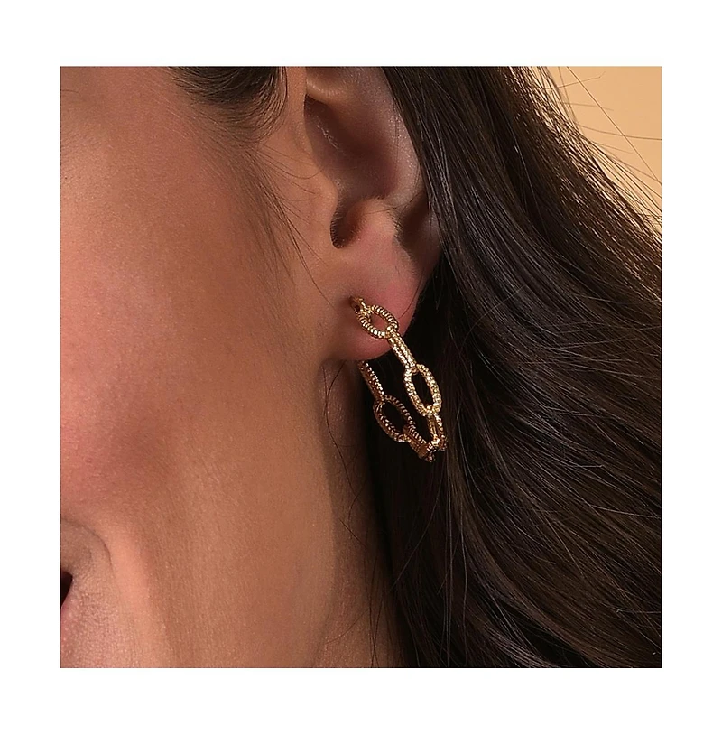 Sohi Women's Chainlink Hoop Earrings