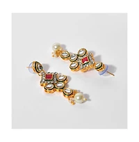 Sohi Women's Gold Plated Kundan Beaded Jewellery Set