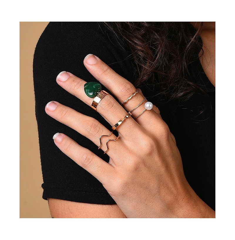 Sohi Women's Minimal Multi-Layer Ring