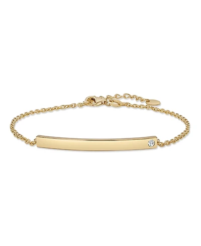 Devata Id Bar Chain Bracelet in 14K Gold, 6.5 in adj to 7.5 in, approx. 3.0 grams.