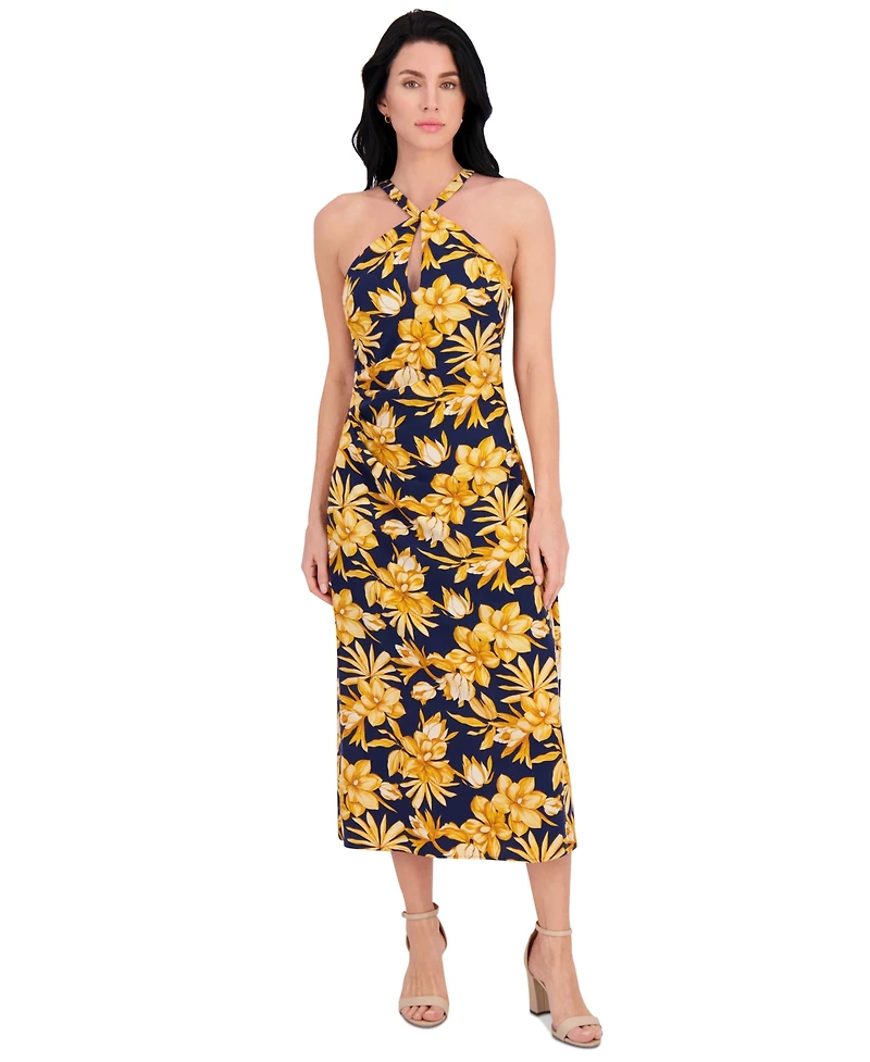 Siena Women's Printed Halter-Neck Sleeveless Maxi Dress