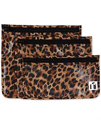 Bumkins Leopard Clear Travel Bags, 3 Pack