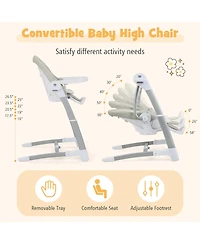 Costway Baby 3-in-1 Swing & High Chair with 8 Adjustable Heights Music Box
