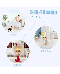 Costway Baby 6 Panel Safe Metal Gate Play Yard