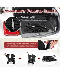 Costway Baby Twin Double Stroller Lightweight Travel Pushchair