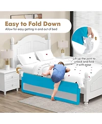 Costway Toddler 71''Foldable Bed Rail Guard Swing Down Safety