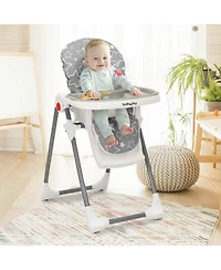 Costway Toddler Folding High Chair Dining Chair w/ 6-Level Height Adjustment