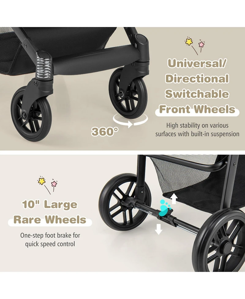 Costway Baby 2 1 Foldable Stroller Travel Newborn