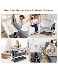 Costway Baby Bed Side Crib Portable Adjustable Travel Sleeper Bassinet