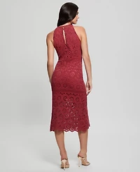 Guess Women's Nicki Crocheted Sleeveless Midi Dress