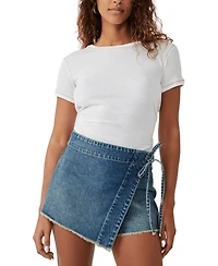 Free People Women's Emmy Cotton Denim Mini Skort