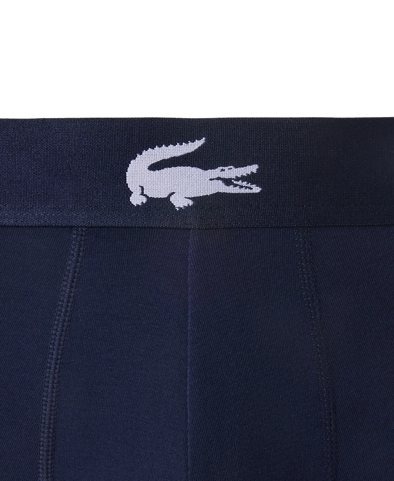 Lacoste Men's 3-Pack Regular-Fit Big Croc Logo Trunk Underwear