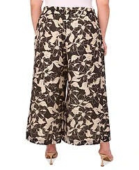 Vince Camuto Plus Floral-Print Drawstring Pants