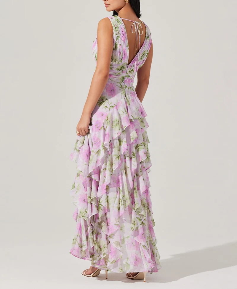 Astr the Label Women's Cytherea Floral-Print Ruffled Maxi Dress
