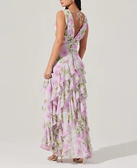 Astr the Label Women's Cytherea Floral-Print Ruffled Maxi Dress