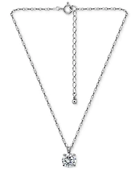 Giani Bernini Cubic Zirconia Solitaire Pendant Necklace in 18k Gold-Plated Sterling Silver (also in Sterling Silver), 16" + 2" extender, Exclusively a