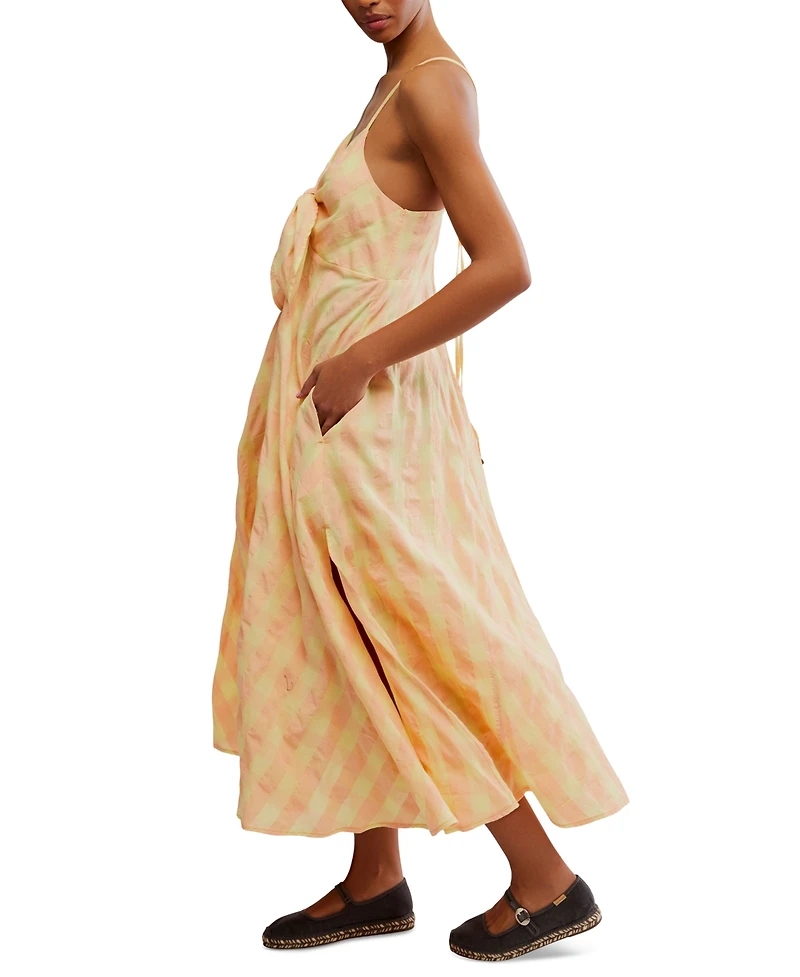 Free People Women's Via Printed Cotton Sleeveless Midi Dress
