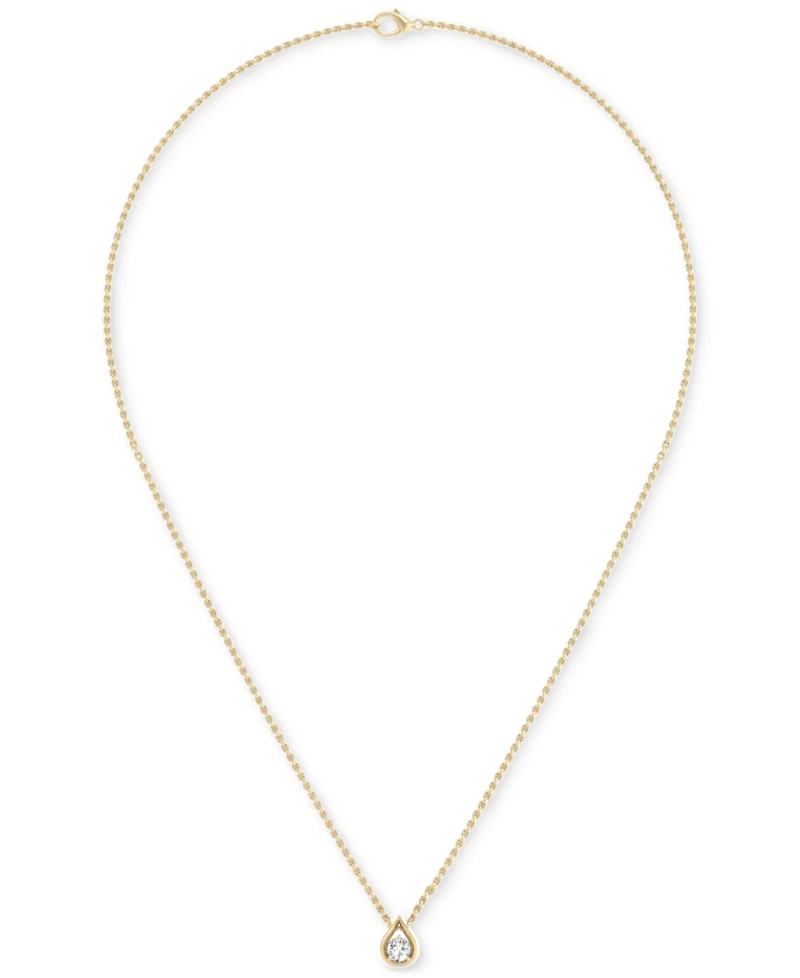 Diamond Tear-Shape 18" Pendant Necklace (1/5 ct. t.w.) in 14k White or Yellow Gold