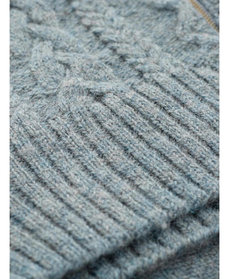 Celtic & Co. Women's Wool Zip Cardigan with Cable Knit