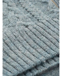 Celtic & Co. Women's Wool Zip Cardigan with Cable Knit