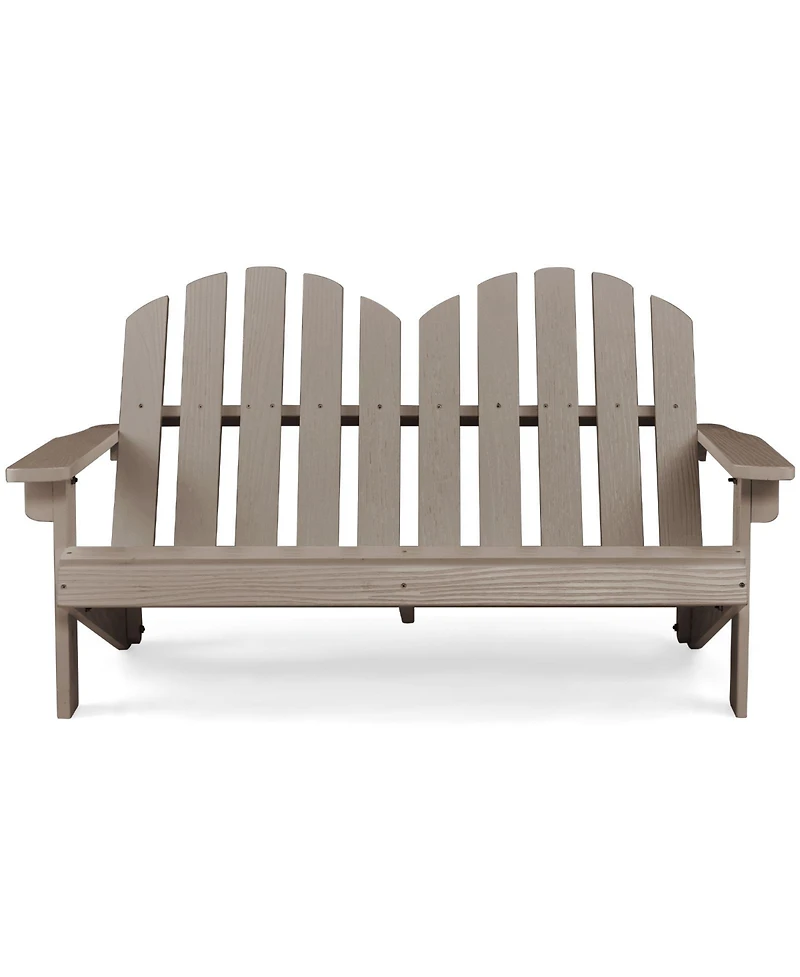 2 Person Fir Wood Adirondack Chair with High Backrest