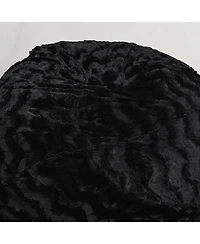 5ft Faux Fur Bean Bag Chair for Adults and Kids with Washable Cover Shredded Memory Foam Large Comfy Lounger Bedroom Living Room or Dorm-The Pop H