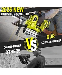 Silvel 18 Gauge Cordless Brad Nailer, 2 1 Nail Gun/Electric Stapler, 21V Battery Powered Gun, Fast Charging for Woodworking,Home Im