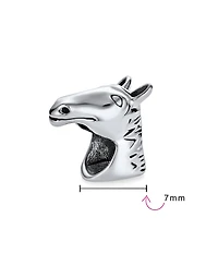 Bling Jewelry Set of 2 Western Horse and Jockey Equestrian Cap Hat Charm Bead Sterling Silver