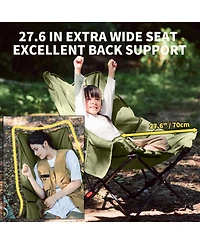Naturehike Seastar Padded Camping Chair, Oversized 2-Position Adjustable Folding Chair, Portable Camp Chair with Side Pocket & Carry Bag