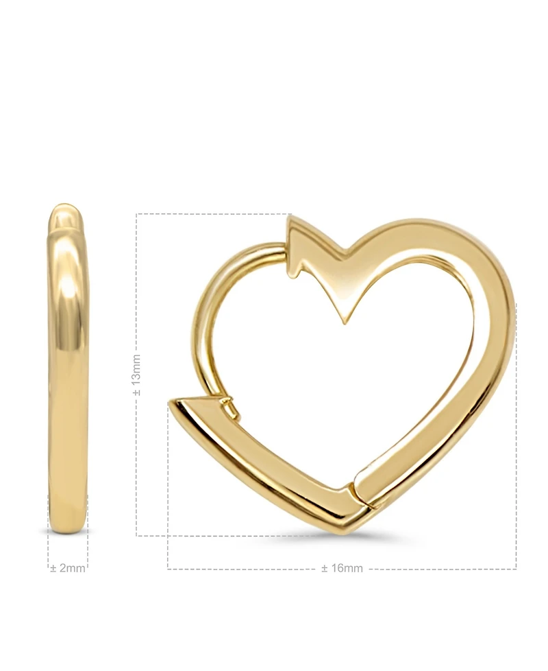 Devata Heart Hoop Earrings in 14K Gold, approx. 2.0 grams.