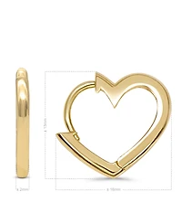 Devata Heart Hoop Earrings in 14K Gold, approx. 2.0 grams.