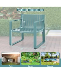 Patio Chairs Set of 4 Weather-resistant Plastic Outdoor Armchairs